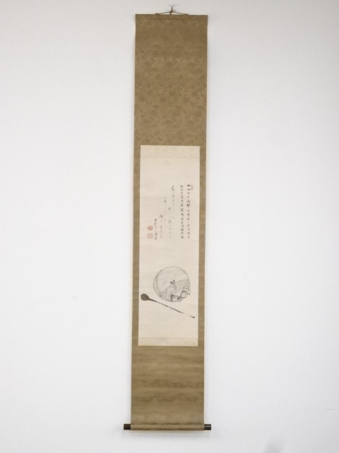 JAPANESE HANGING SCROLL / HAND PAINTED / MOKUGYO